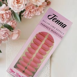 JENNA 24 Pcs French Tip Almond Shape Press-On Acrylic Artificial Nails - Tan-38