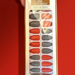 CHRONEX Set Of 24 Matte Finish Reusable Press On Nail Extensions-13