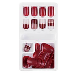 SYGA Set Of 30 Double Sided Jelly Adhesive Fake Press Nails - Red F635-24-16