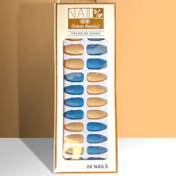 CHRONEX Set Of 24 Matte Finish Reusable Press On Nail Extensions-29