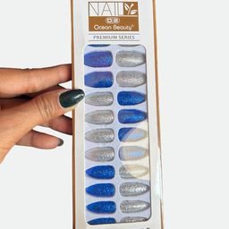 CHRONEX Set Of 24 Glitter Reusable Press On Nail Extensions image 3