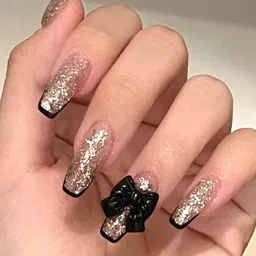 Secret Lives 24 Pcs Nude With 3D Black Fly False Nails-image-73