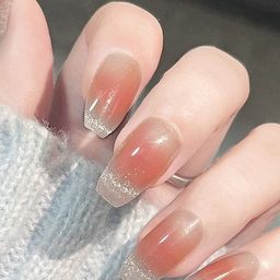 Secret Lives Cats Eye With Glitter Tips Design Press On Nails - 24pcs-image-93