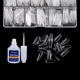 SYGA 240Pcs T-Shape Artificial Nails With Glue Bottle - 10g - Transparent-54