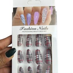 CHRONEX Set Of 12 Matte Finish Reusable Press On Nail Extensions image 2