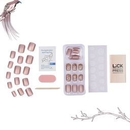 LICK Set Of 30 Square Shape Press On Artificial Nails With Application Kit - Dark Mauve image 2