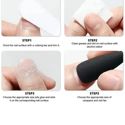 CHRONEX Set Of 12 Matte Finish Reusable Press On Nail Extensions image 2