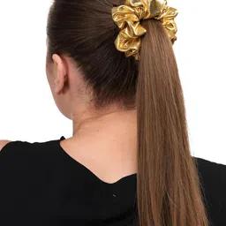 BuckleUp Women Black & Silver-Toned Set of 3 Embellished Ponytail Holders-image-15