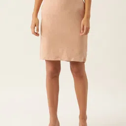 ZOELLA Women Peach-Coloured Solid Knee Length Pencil Skirt-29