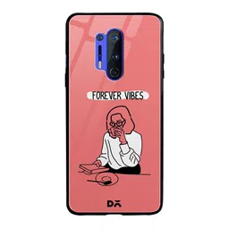 DailyObjects Pink & White Forever Vibes OnePlus 8 Pro Glass Mobile Case-35