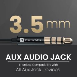 Portronics Conch Gamma wired headset with in-line mic and magnetic latch, ideal for smartphone, tablet, and laptop use with crystal-clear sound image 2