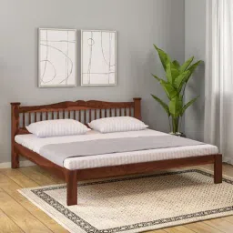 mudramark from pepperfry Uttara Sheesham Wood King Size Bed In Scratch Resistant Honey Oak Finish-picture-13