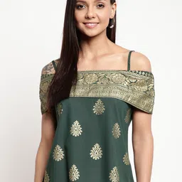 Mayra Green Print Pure Silk Top-image-68