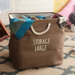 cortina 12 Ltr Brown Canvas Laundry Basket-picture-48