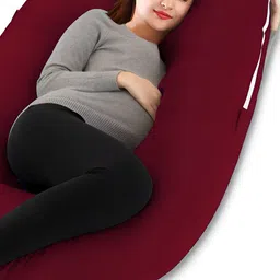 DADDY COOL Maroon & White Cotton Fibre Filled Ultra Soft Maternity Pillow-image-25