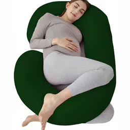 DADDY COOL Green Cotton Breathable C Shaped Maternity Pillow-image-74