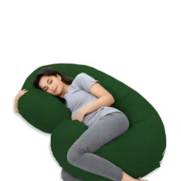 Mom's Moon Green & White Cotton Fibre Filled Lightweight Maternity Pillow-17