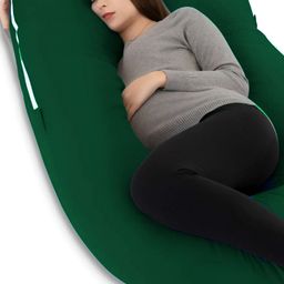 Mom's Moon Green Cotton Lightweight Maternity G Shaped Pillow-image-54