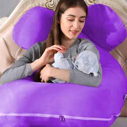 DADDY COOL Purple Fibre Filled Cotton Ultra Soft Maternity Pillow-image-78