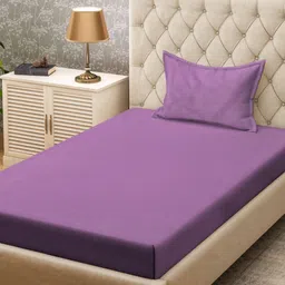 KLOTTHE Purple 300TC Single Bedsheet & 1 Pillow Cover-picture-13