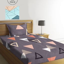 KLOTTHE 300 TC 2 Single Bedsheet with 2 Pillow Covers-image-35