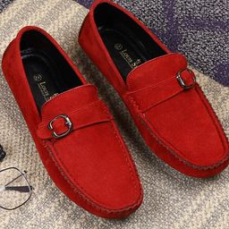 LOUIS STITCH Men Classic Handmade Suede Driving Loafers-image-99
