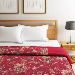 SWAYAM Red Printed Winter Double Quilt-51