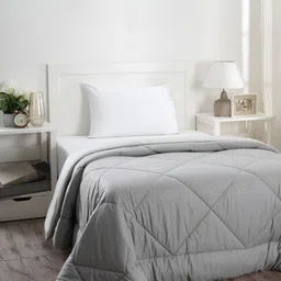 MASPAR Grey Cotton 210 GSM Single Bed Quilt-22