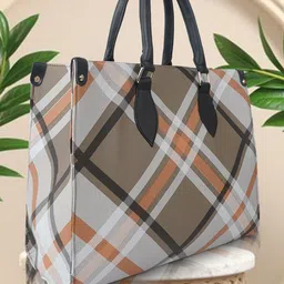 FARGO Checked Structured Tote Bag image 1
