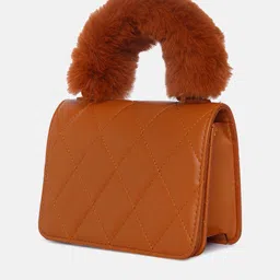 haute sauce by  campus sutra HAUTE SAUCE by Campus Sutra Brown Structured Handheld Bag image 3