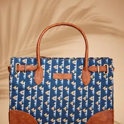 FARGO Geometric Printed Structured Tote Bag-13