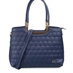Metro Blue Structured Handheld Bag with Quilted-7