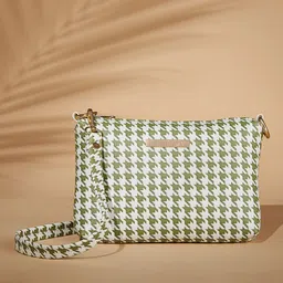 DressBerry Geometric Printed Structured Sling Bag-18