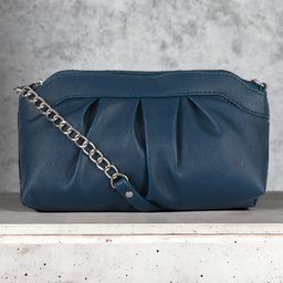 DressBerry Blue PU Regular Structured Sling Bag-image-5