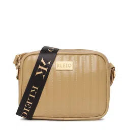 KLEIO Women Structured Sling Bag With Quilted Detail-47