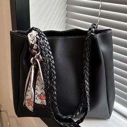 Styli Women Black Ribbon Drop Shoulder Bag-image-59