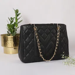 MINI WESST Textured Structured Shoulder Bag with Quilted-image-96