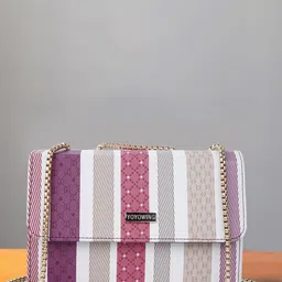 YOYOWING Striped Structured Sling Bag-18