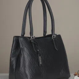 Toteteca Textured PU Structured Handheld Bag with Quilted image 4