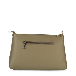 Mochi Khaki Textured PU Structured Sling Bag with Quilted image 4