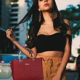 Exotic Structured Handheld Bag with Quilted image 4