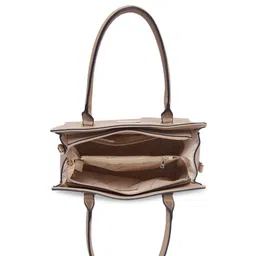 GIORDANO Geometric Self Design Structured Quilted Satchel Bag image 4