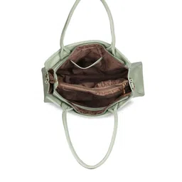 Metro Green Textured Structured Handheld Bag with Quilted image 3
