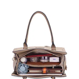 GIORDANO Geometric Self Design Structured Quilted Satchel Bag image 5