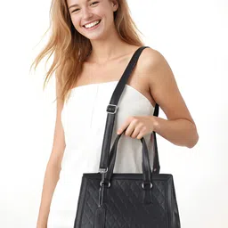 Toteteca Textured PU Structured Shoulder Bag with Quilted-3