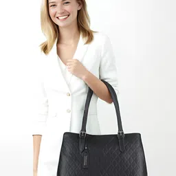 Toteteca Textured PU Structured Handheld Bag with Quilted image 3