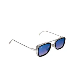 Floyd Unisex Blue Lens & Silver-Toned Rectangle Sunglasses with UV Protected Lens-11