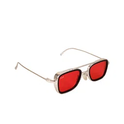 Floyd Unisex Red Lens & Silver-Toned Rectangle Sunglasses with UV Protected Lens-46