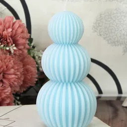TIED RIBBONS Blue Rat Tail Grass Scented 8-10 Hours Burn Time Pillar Candle-image-52