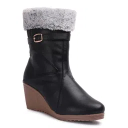 Picktoes Women Faux Fur Trim Boots-image-0